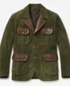Buy Mens Vintage Army Green Suede Leather Multi Pocket Blazer