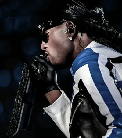 Buy Playboi Carti The Weeknd 2026 Wembley Stadium Blue and White Leather Jacket On Sale