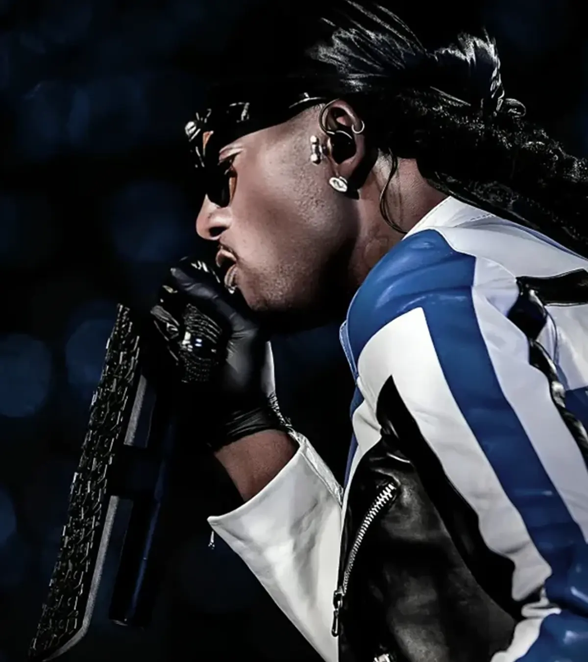 Buy Playboi Carti The Weeknd 2026 Wembley Stadium Blue and White Leather Jacket On Sale