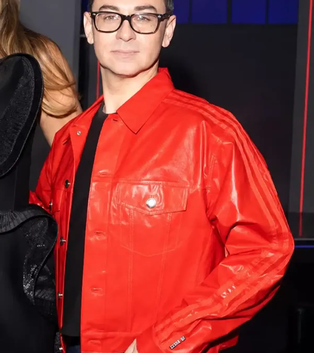Buy Project Runway S22 Christian Siriano Red Leather Jacket On Sale