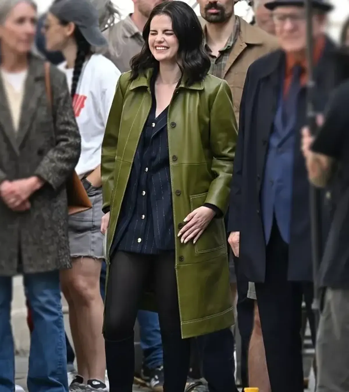 Buy Selena Gomez TV Series Only Murders in the Building S06 Mabel Mora Green Leather Coat
