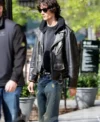 Buy Sombr New York City 2026 Black Moto Leather Jacket For Sale