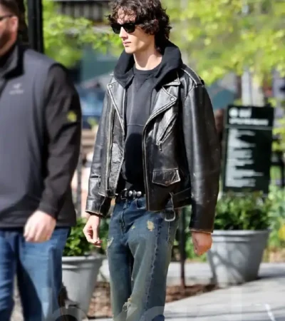 Buy Sombr New York City 2026 Black Moto Leather Jacket For Sale