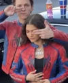 Buy Spider-Man Brand New Day 2026 Tom Holland And Zendaya Red and Blue Leather Jacket For Sale