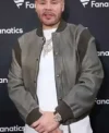 Buy Super Bowl Party 2026 Fat Joe Gray Bomber Leather Jacket For Sale