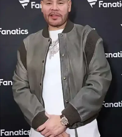 Buy Super Bowl Party 2026 Fat Joe Gray Bomber Leather Jacket For Sale