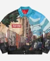 Buy Supreme x Jeff Hamilton Ridge Street NYC Graphic Bomber Leather Jacket On Sale