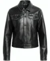 Buy TV Series Honest Renovations S04 Lizzie Mathis Studded Trim Black Leather Jacket On Sale