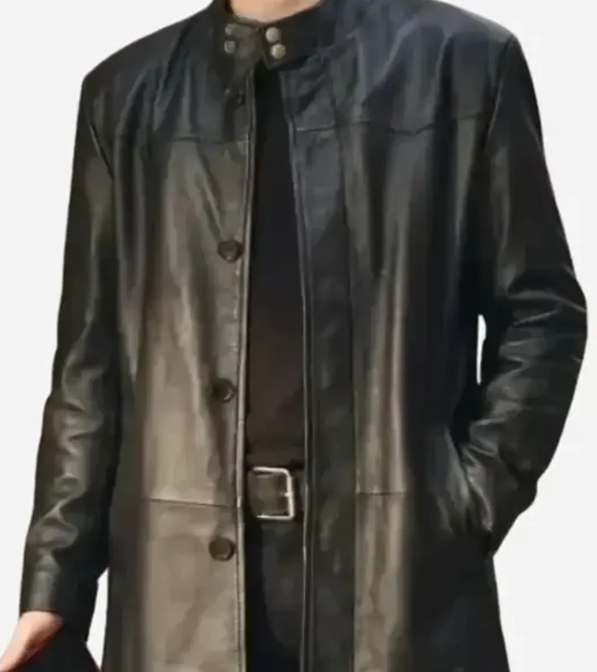 Buy TV Series Tyler Trying S05 Cooper Turner Black Leather Trench Coat On Sale