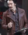 Buy Vincent Martino TV Series The Deuce Frankie Maroon Leather Jacket