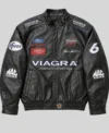 Buy Vintage Drake Viagra Racing Black Leather Jacket For Sale