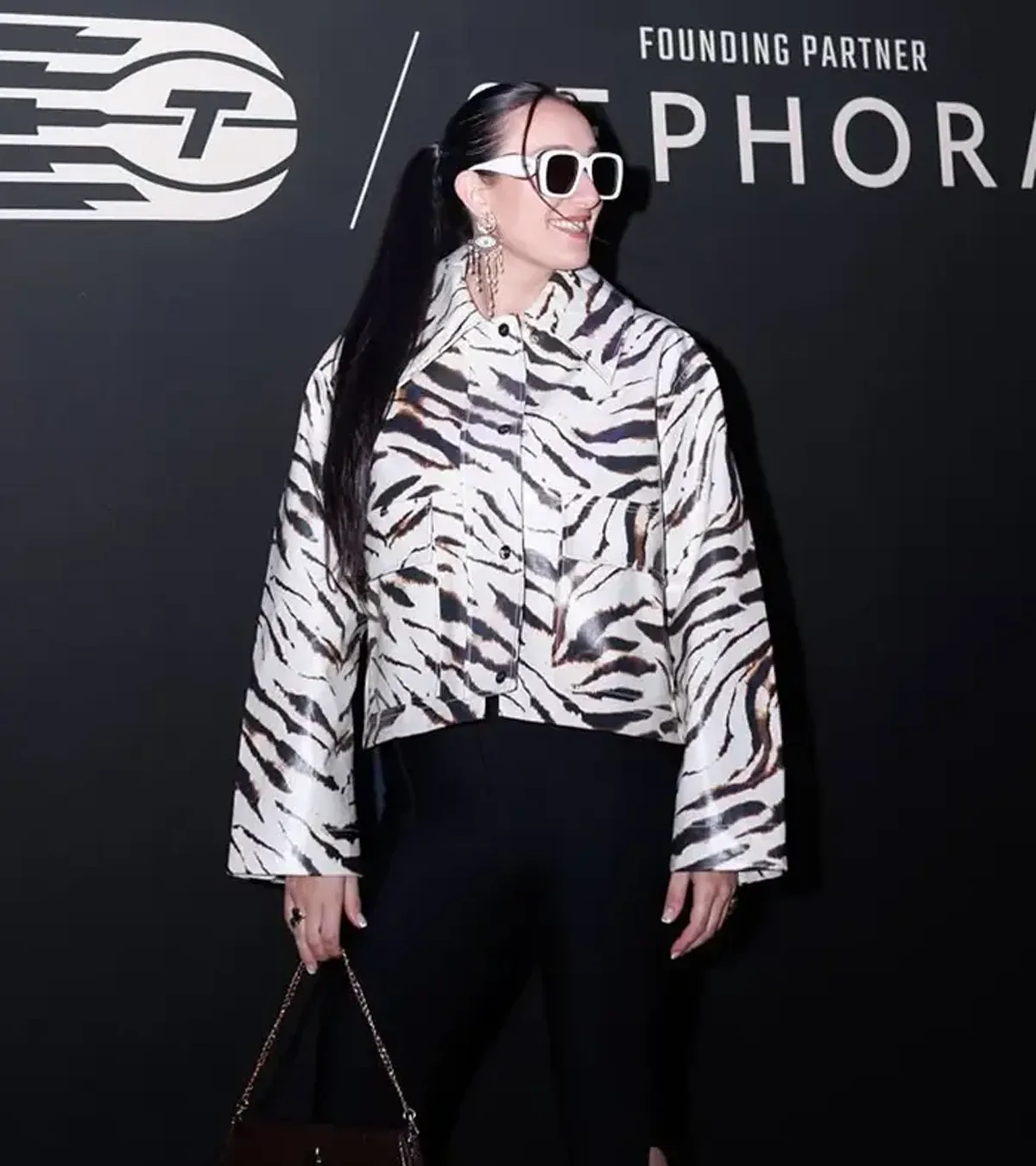 Buy WNBA Toronto Tempo Marina Mabrey White Zebra Leather Jacket For Sale
