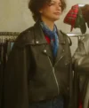 Buy Zendaya 2026 Black Biker Asymmetric Style Leather Jacket For Sale
