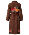 Chocolate Fresh Fruit Chenille Bathrobe back