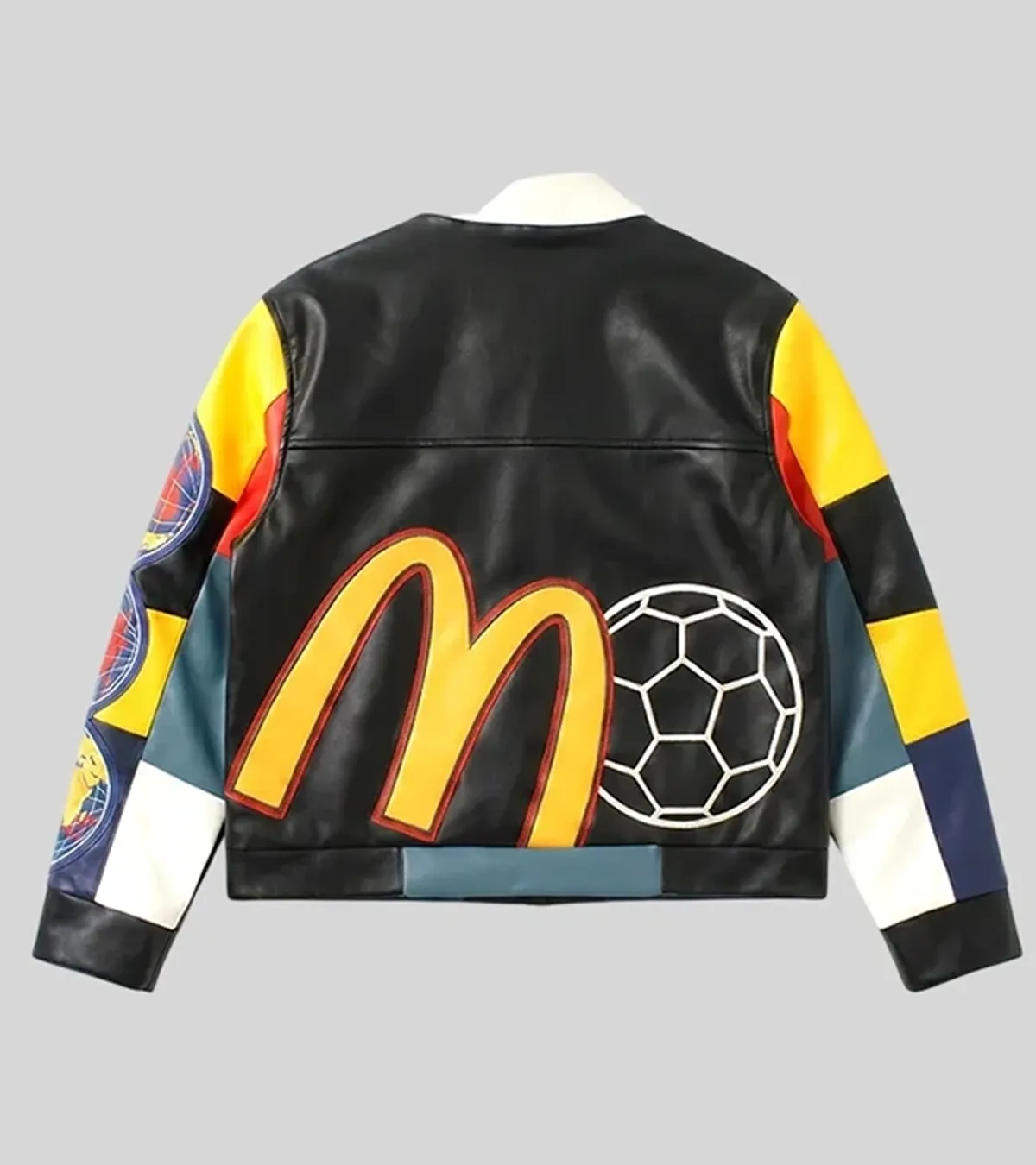 Chris Brown KidSuper x McDonald’s Black Moto Cafe Racer Leather Jacket