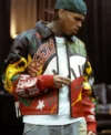 Chris Brown R&B Tour 2026 Chicago Breezy Pelle Pelle Multicolor Leather Jacket For Sale