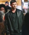 Chris Hemsworth Crime 101 Bomber Leather Jacket