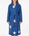 Dark Blue Moon and Stars Chenille Bathrobe as Seen on Sabrina the Teenage Witch