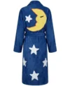 Dark Blue Moon and Stars Chenille Bathrobe as Seen on Sabrina the Teenage Witch back