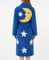 Dark Blue Moon and Stars Chenille Bathrobe as Seen on Sabrina the Teenage Witch back view