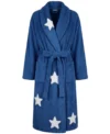 Dark Blue Moon and Stars Chenille Bathrobe as Seen on Sabrina the Teenage Witch front