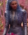 Descendants Wicked Wonderland 2026 Malia Baker Blue Cropped Leather Jacket On Sale