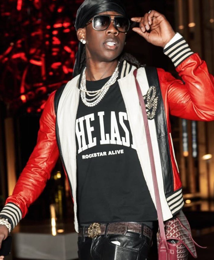 Dubai Rema Leather Bomber Jacket