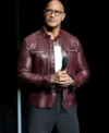 Dwayne Johnson Jumanji Open World Photocall 2026 Brown Leather Jacket