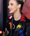 F1 Grand Prix Las Vegas Lele Pons Black Cropped Leather Moto Jacket For Sale