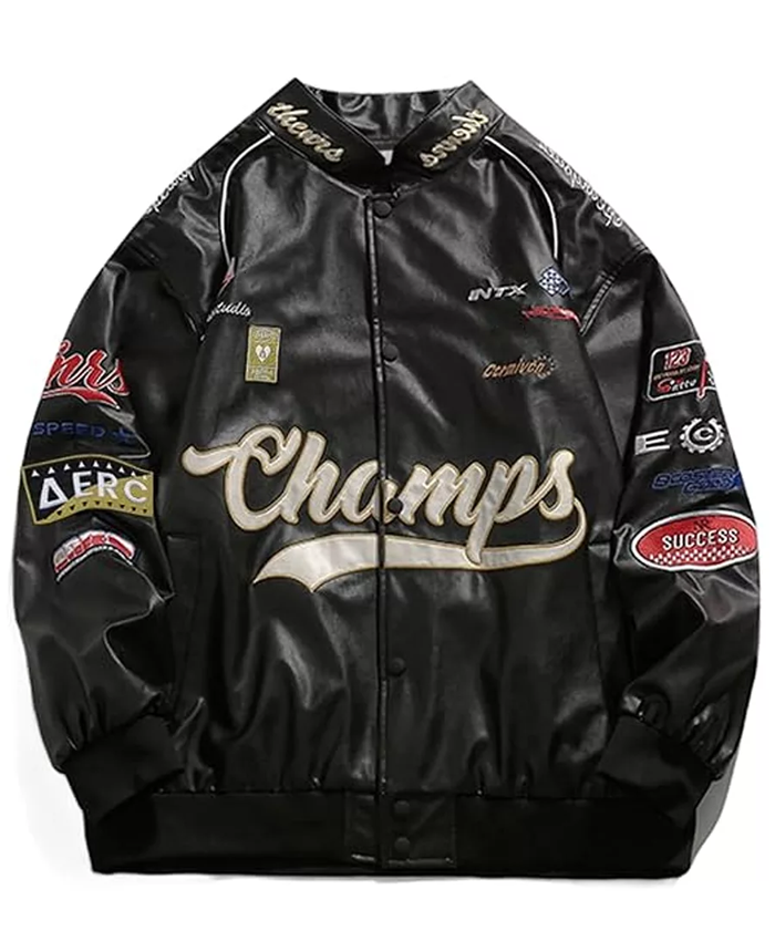 Fast and Furious 25th Anniversary Aviella Winder Black Leather Racing Moto Jacket Front