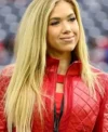 Gracie Hunt Pro Football KC Red Leather Jacket