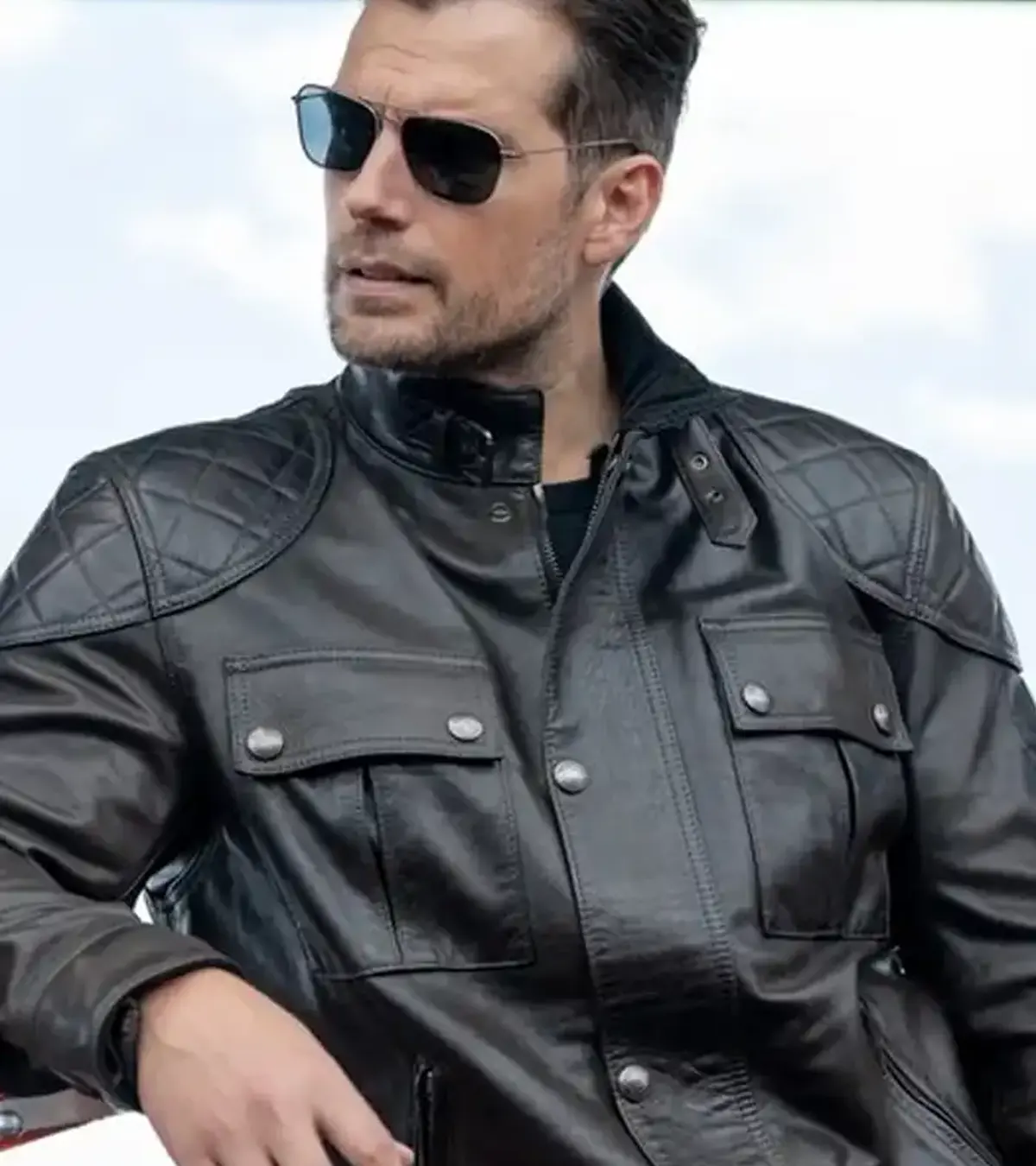 Henry Cavill In The Grey 2026 Leather Jacket