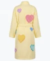 Hot Hearts Multicolor Chenille Bathrobe Light Yellow back