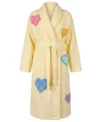 Hot Hearts Multicolor Chenille Bathrobe Light Yellow