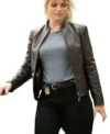 Jacqueline Byers NCIS NY 2026 Brown Leather Jacket