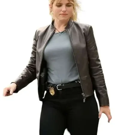 Jacqueline Byers NCIS NY 2026 Brown Leather Jacket