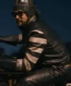 Jason Momoa TV Series On The Roam 2026 Vintage Striped Leather Jacket