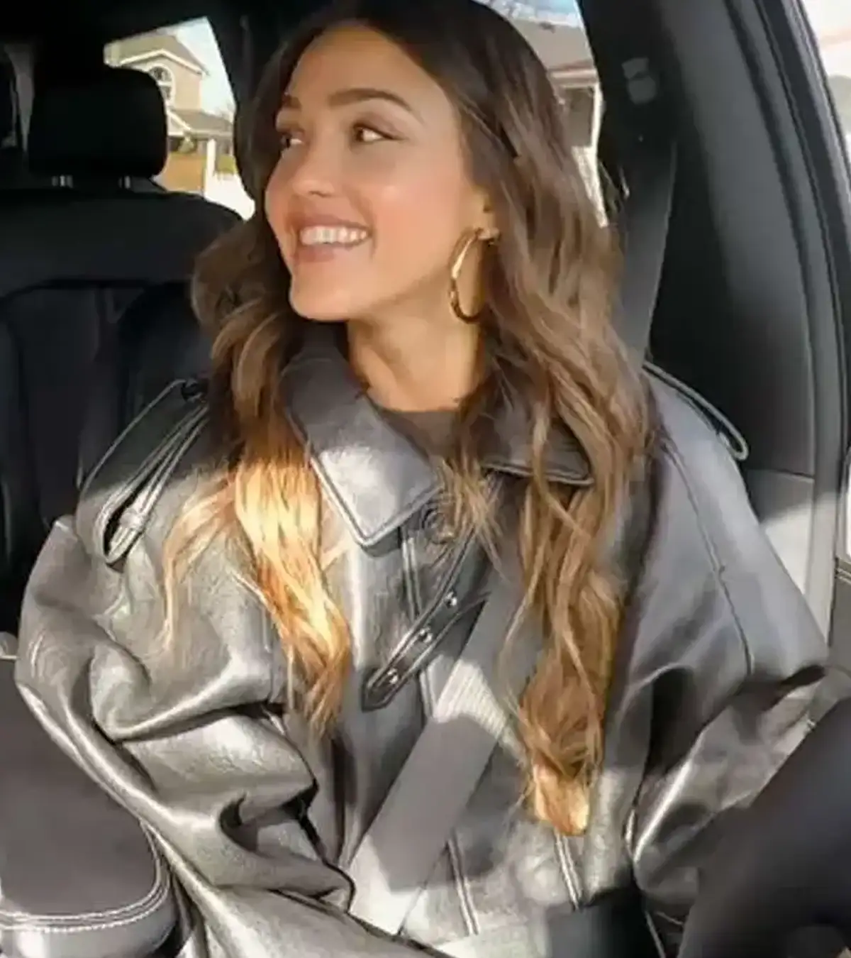 Jessica Alba Honest Renovations S04 Black Leather Jacket