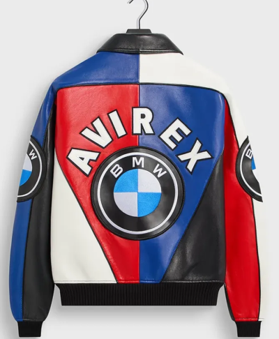 Kith & AVIREX for BMW Color Block Leather Racing Jacket Back