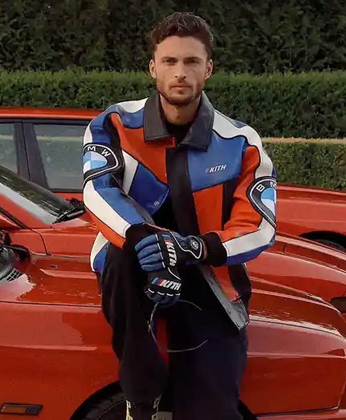 Kith & AVIREX for BMW Color Block Leather Racing Jacket Front