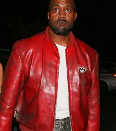 LA Kanye West Red Leather Jacket
