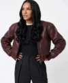 Lizzy Mathis Honest Renovations S04 Burgundy Leather Jacket