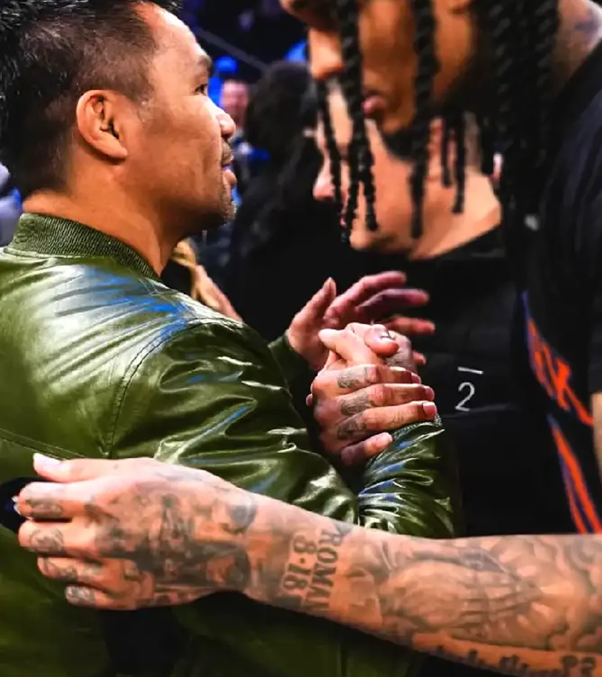 Manny Pacquiao Madison Square Garden 2026 Green Leather Jacket On Sale