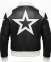 Marty Supreme Star Timothée Chalamet Black and White Bomber Leather Jacket For Sale