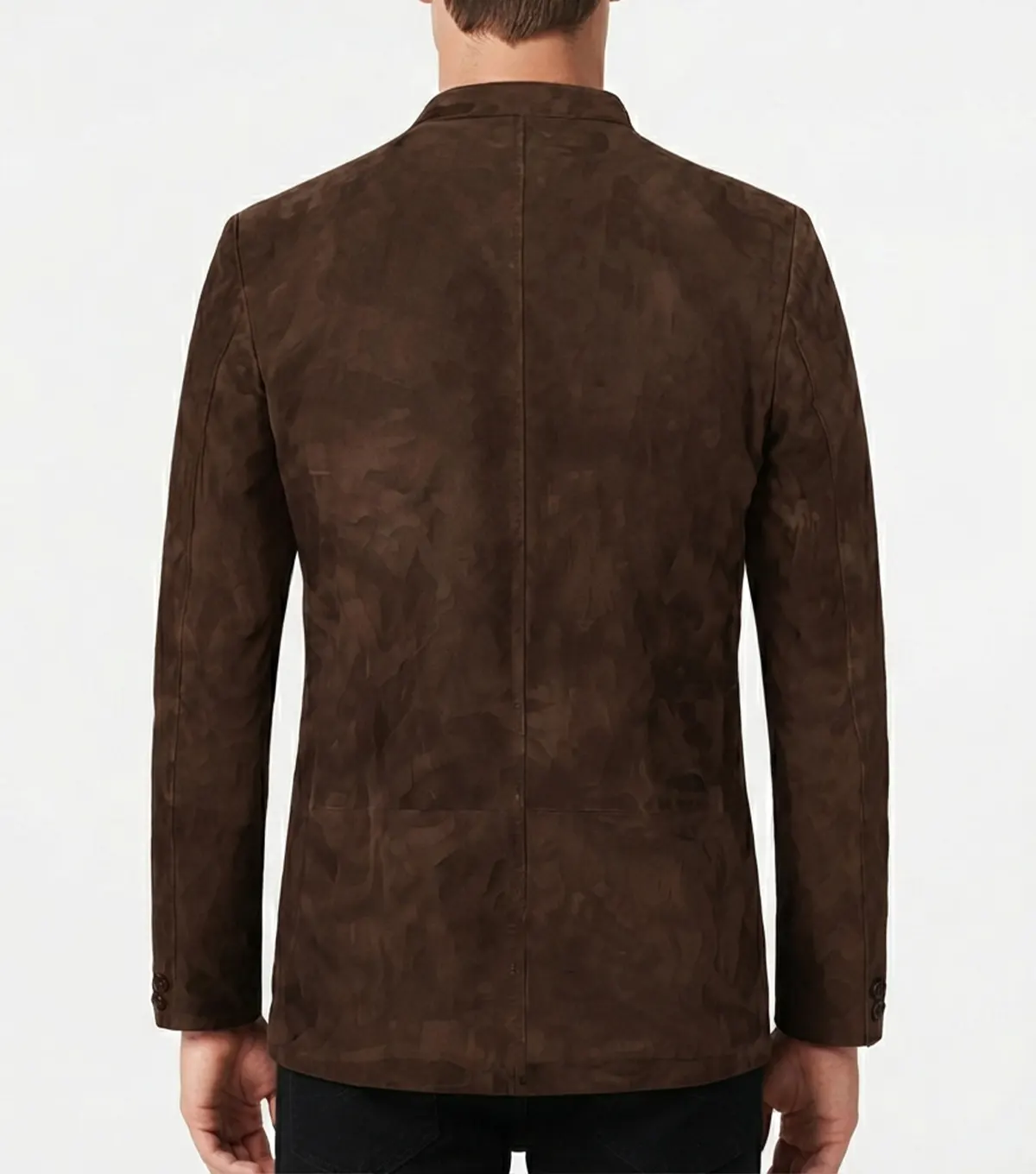 Mens Classic Brown Suede Leather Blazer back
