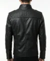 Men's Slim Fit Black Biker Leather Jacket back