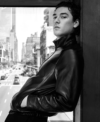 Off Campus Star Belmont Cameli x VMAN Magzine Black Leather Jacket Right