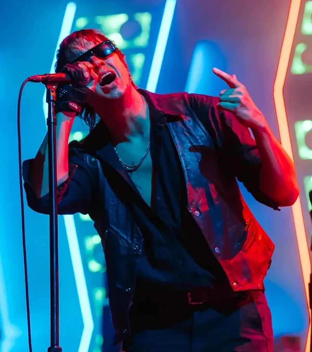 Outside Lands 2026 Julian Casablancas Black Leather Vest