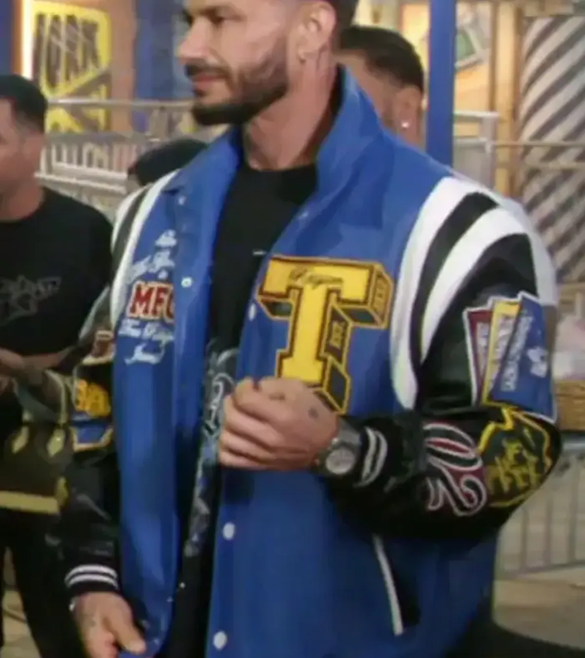 Pauly D Jersey Shore Family Vacation Blue Bomber Jacket