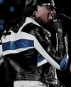 Playboi Carti The Weeknd 2026 Wembley Stadium Blue and White Leather Jacket On Sale